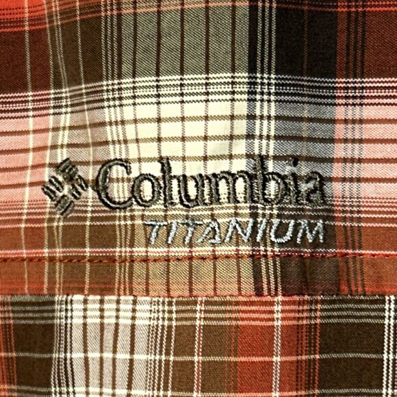 Columbia Titanium Mens L Shirt VENTED Long Sleeve Omni Shield Nylon Fish Orange - Picture 13 of 13